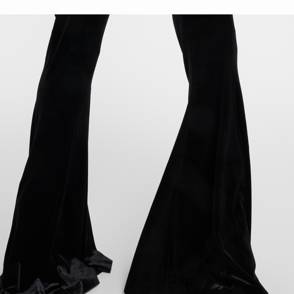 Norma Kamali Velvet Fishtail Jumpsuit Black S/36 Backless Adjustable Straps - Picture 4 of 14